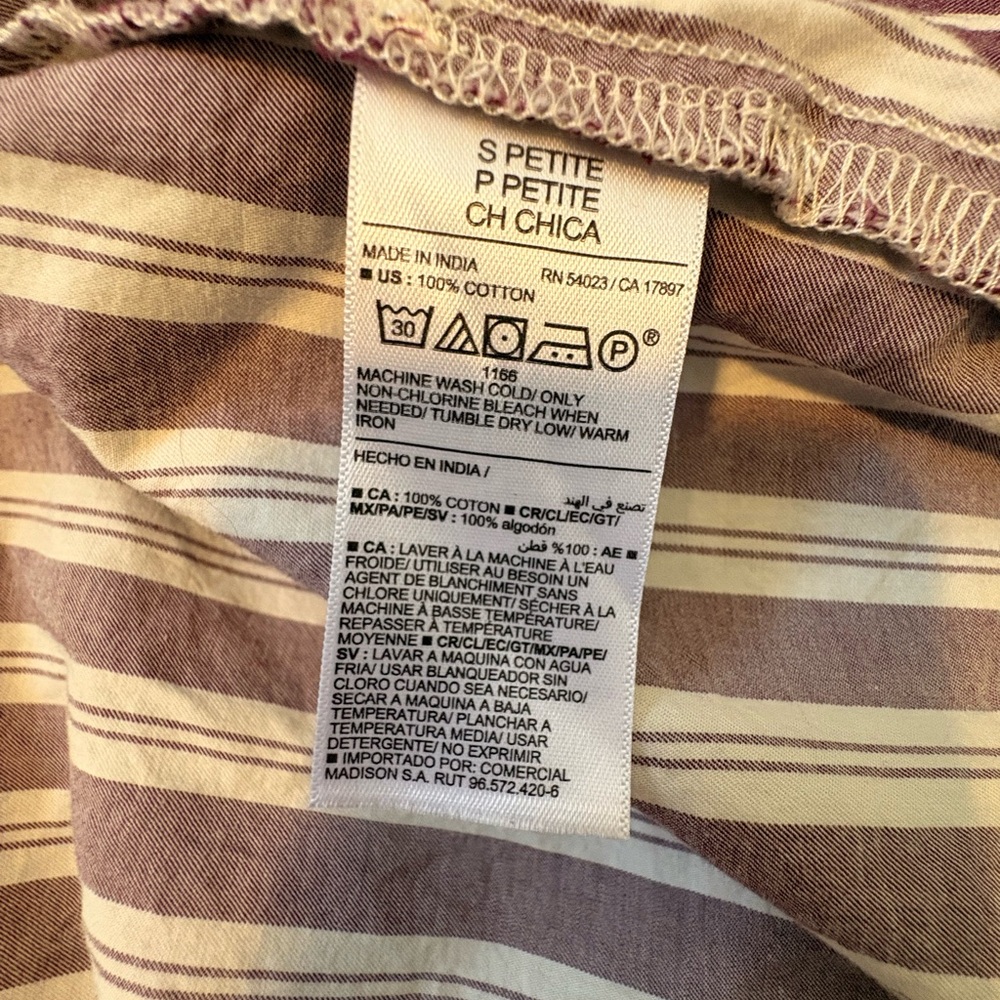Two-Pack Long-Sleeve Shirt Dress Sz S Black & Sz SP Cherry Bark Stripe EUC! - Picture 10 of 14